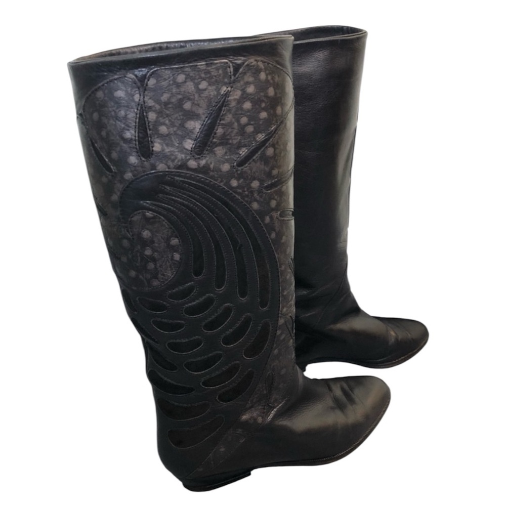 Tatiana Vintage Italian Leather Boots Patterned Size 38 US 7.5 - Picture 14 of 17